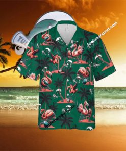Tulane Green Wave Coconut Tree Island Hawaiian Shirt Flamingo Play Football Gift Beach