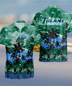 Tulane Green Wave Palms Tree Hawaiian Shirt