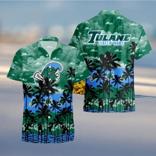 Tulane Green Wave Palms Tree Hawaiian Shirt