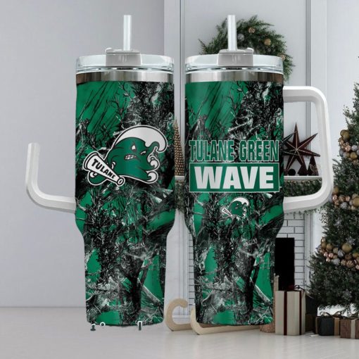 Tulane Green Wave Realtree Hunting 40oz Tumbler