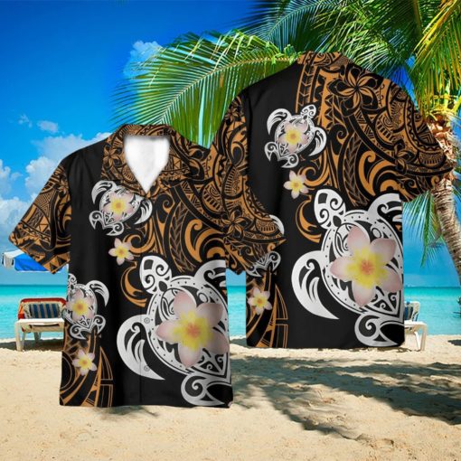 Turtle Plumeria Polynesian Hawaii Shirt 3D Printed Gift For Summer