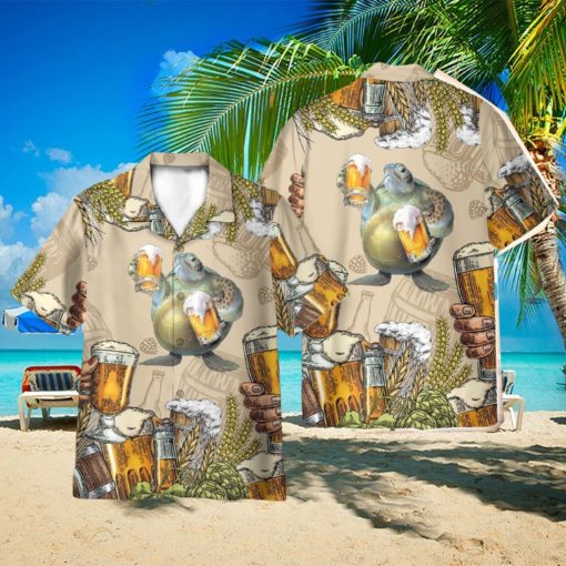 Turtle and Beer Hawaii Shirt 3D Printed Gift For Summer