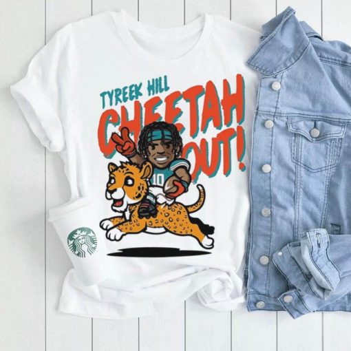 Tyreek Hill cheetah out Miami Dolphins football cartoon shirt