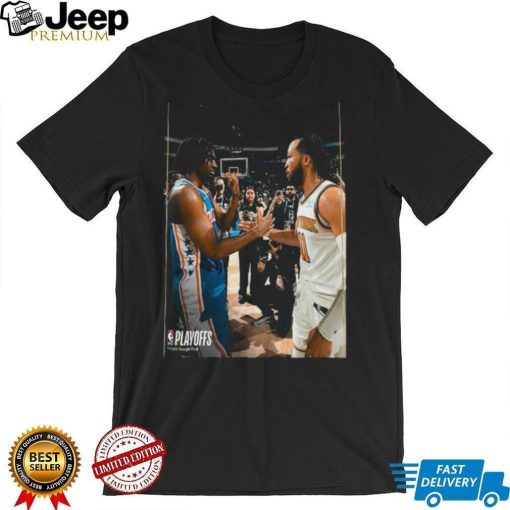 Tyrese Maxey Hand Shake Jalen Brunson At Eastern Conference 2024 NBA Playoffs T Shirt