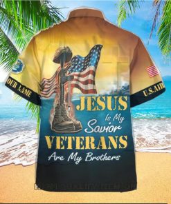 U.S. Air Force Jesus Is My Savior Veterans Are My Brothers Custom Name Hawaiian Shirt