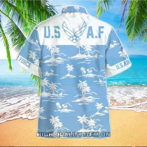 U.S. Air Force Ocean Blue Short Sleeve Hawaiian Shirt