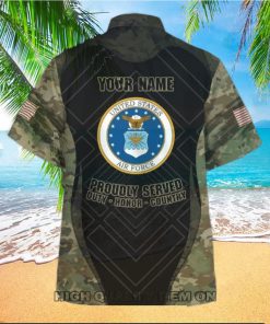 U.S. Air Force Veterans Custom Name Camouflage Hawaiian Shirt