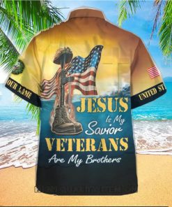 U.S. Army Jesus Is My Savior Veterans Are My Brothers Custom Name Hawaiian Shirt