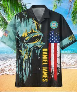U.S. Coast Guard Veterans Punisher Skull Custom Hawaiian Shirt