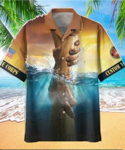 U.S. Marine Corps Jesus Is My Savior Veterans Are My Brothers Custom Name Hawaiian Shirt