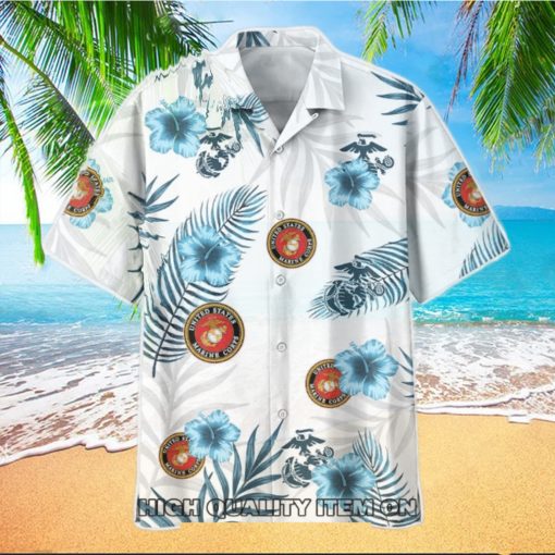 U.S. Marine Corps Tropical Floral Summer Hawaiian Shirt