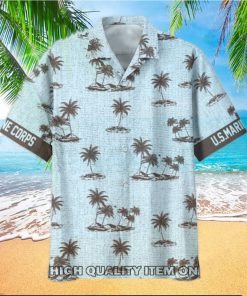 U.S. Marine Corps Tropical Island All Over Prints Hawaiian Shirt