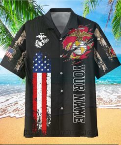 U.S. Marine Corps Veterans Red White And Blue Custom Hawaiian Shirt