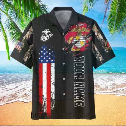 U.S. Marine Corps Veterans Red White And Blue Custom Hawaiian Shirt