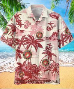 U.S. Marine Corps Veterans Short Sleeve Hawaiian Shirt