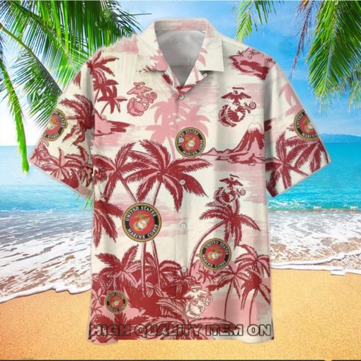 U.S. Marine Corps Veterans Short Sleeve Hawaiian Shirt