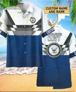 U.S. Navy Custom Name And Rank Trending Hawaiian Shirt