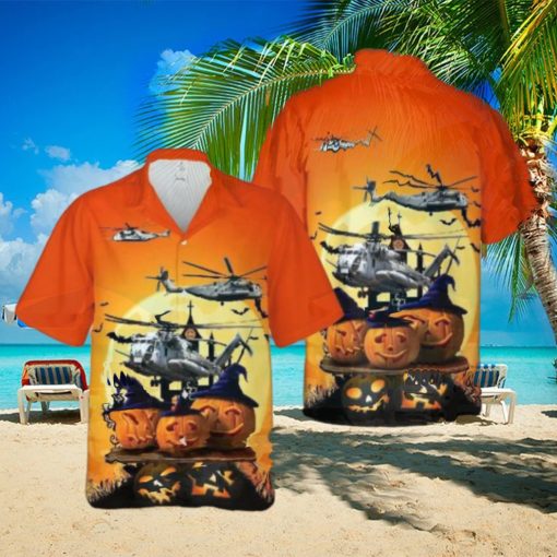 U.s. Marine Corps Sikorsky Ch 53e Super Stallion (s 65e80) Halloween Hawaiian Shirt