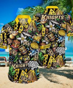 UCF Knights NCAA Mens Floral Button Up Hawaiian Shirt