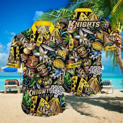 UCF Knights NCAA Mens Floral Button Up Hawaiian Shirt