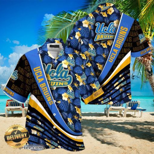 UCLA Bruins Summer Beach Hawaiian Shirt With Tropical Flower Pattern