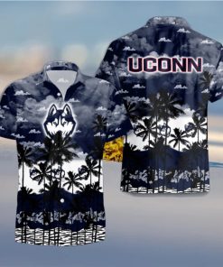 UConn Huskies Palms Tree Hawaiian Shirt