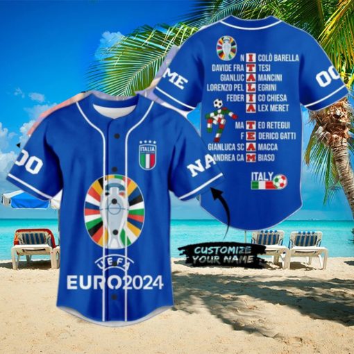 UEFA Euro 2024 Italia Team Custom Baseball Jersey