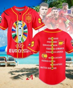 UEFA Euro 2024 Spain Team Custom Baseball Jersey