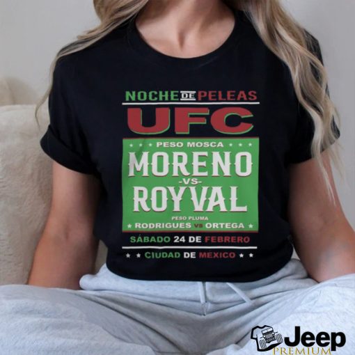 UFC Store Fanatics Branded Black Moreno vs. Royval 2 Fight Night Mexico City Matchup T Shirt