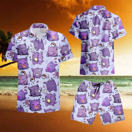 Pokemon Gengar Hawaiian Shirt And Short