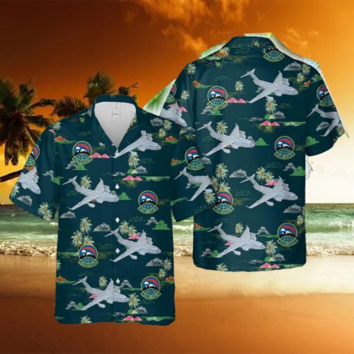 US Air Force 313th Airlift Squadron Boeing C7 Globemaster III Hawaiian Shirt