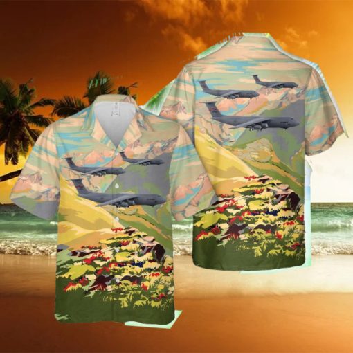 US Air Force Lockheed C_5M Super Galaxy Transport Aircraft 439th AW 337th AS Westover ARB Hawaiian Shirt