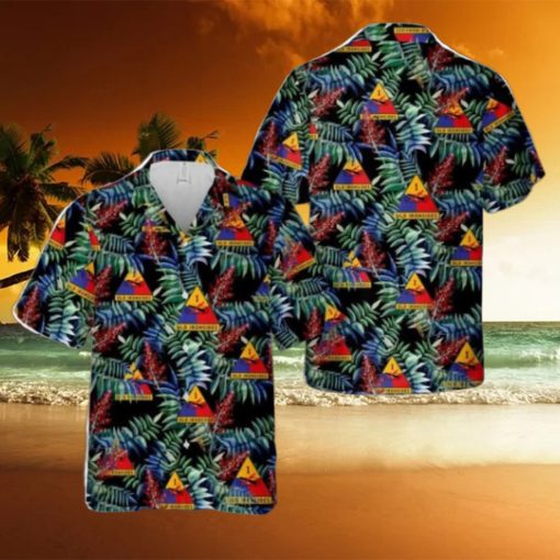 US Army 1st Armored Division Old Ironsides Aloha Hawaiian Shirt US Army Beach Shirt Gift