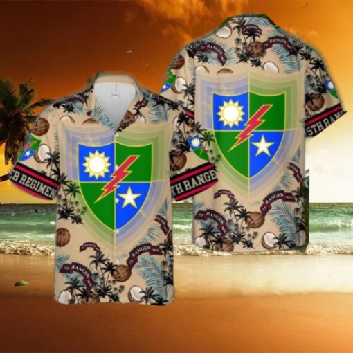 US Army 75th Ranger Regiment Aloha Hawaiian Shirt US Army Beach Shirt Gift