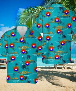 US Army 9th Infantry Division Aloha Blue Hawaiian Shirt Gift For Summer