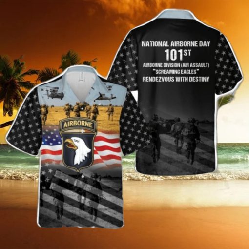 US Army National Airbone Day 101st Airborne Division Aloha Hawaiian Shirt US Army Beach Shirt Gift