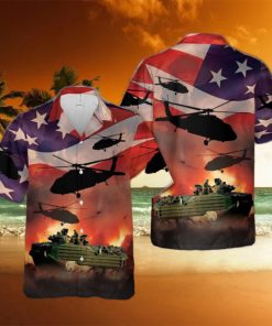 US Marine Corps Assault Amphibious Vehicle AAV, 4th Of July Hawaiian Shirt