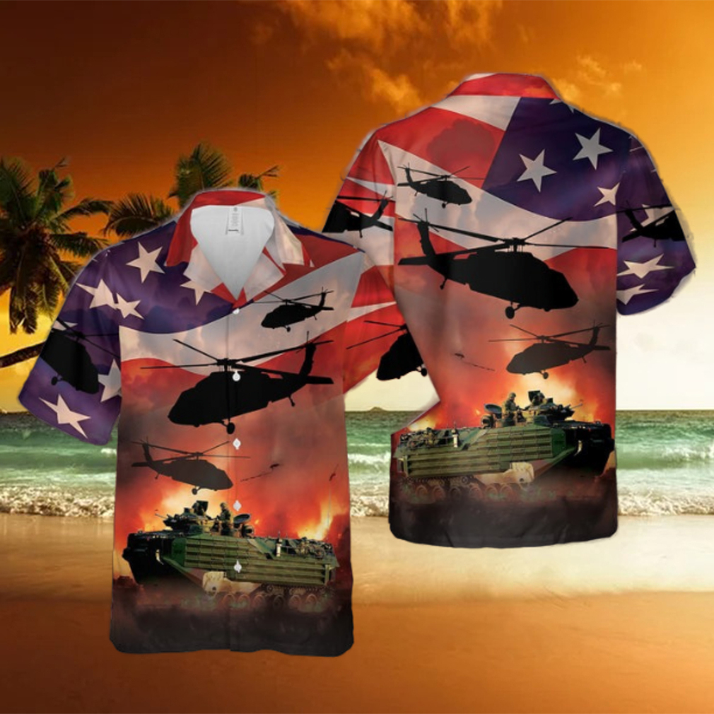 US Marine Corps Assault Amphibious Vehicle AAV, 4th Of July Hawaiian Shirt