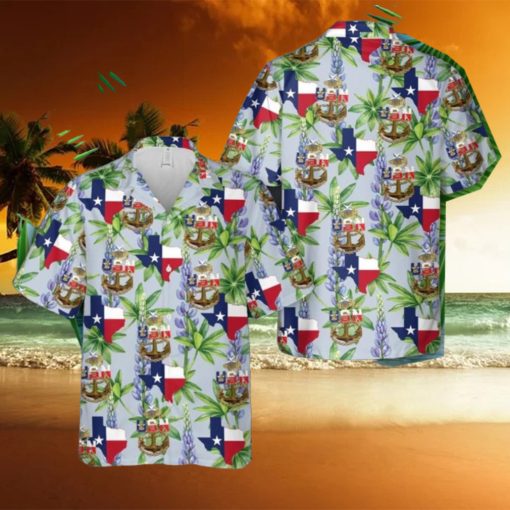 US NAVY Senior Chief Texas style anchor Hawaiian Shirt US Navy Aloha Shirt