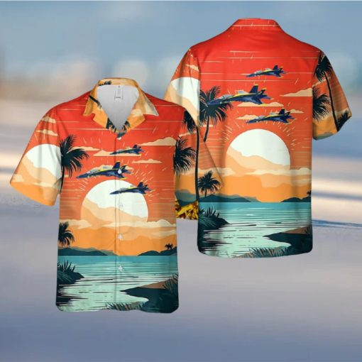 US Navy Blue Angels #2 FA 18C Hawaiian Shirt Print Ideas Gift Mens