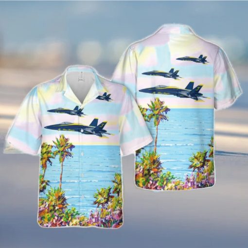 US Navy Blue Angels #3 FA 18C Hawaiian Shirt Print Ideas Gift Mens