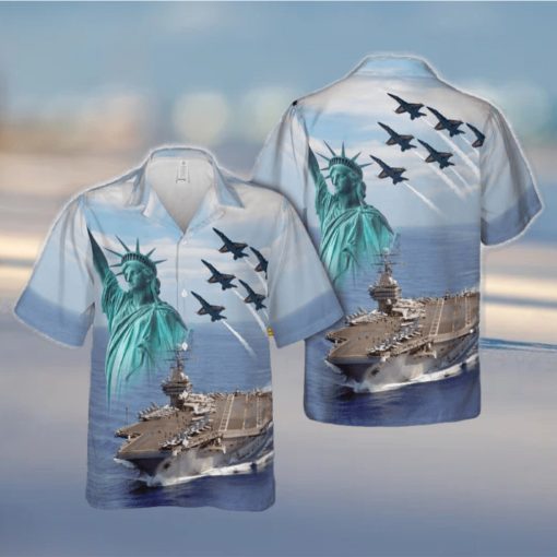 US Navy Blue Angels fly over USS Carl Vinson (CVN 70), 4th Of July Hawaiian Shirt Print Ideas Gift Mens