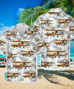 US Navy Boeing B75N1 Stearman N7520 Tropical 3D Hawaiian Shirt US Navy Summer Gift