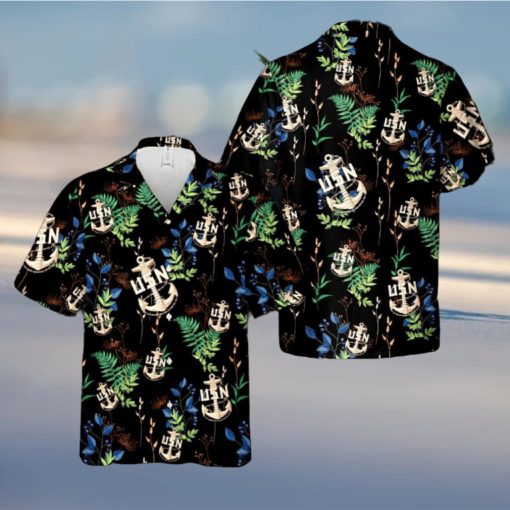 US Navy Chief BackBone Anchor Hawaiian Shirt Print Ideas Gift Mens