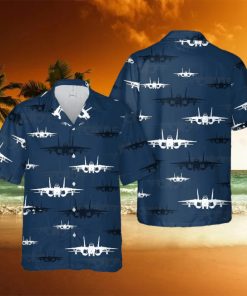 US Navy F4A Tomcat Silhouette Hawaiian Shirt