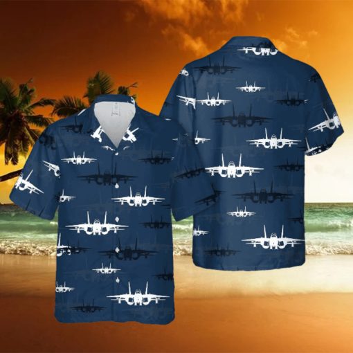 US Navy F4A Tomcat Silhouette Hawaiian Shirt