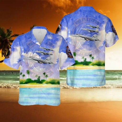 US Navy FA 18E Super Hornet Of VFA 137 Kestrels Hawaiian Shirt US Navy Aloha Shirt