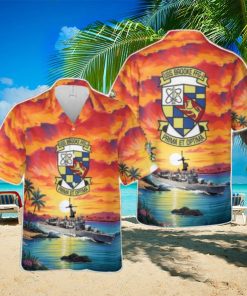 US Navy USS Brooke (FFG 1) Tropical 3D Hawaiian Shirt US Navy Summer Gift