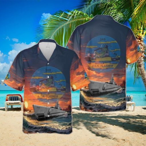 US Navy USS Flasher Gato Class Submarine In Hawaiian Shirt Special Gift For Men And Women