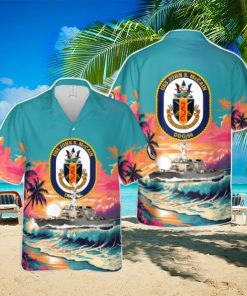 US Navy USS John S. McCain (DDG 56) Arleigh Burke class destroyer Tropical 3D Hawaiian Shirt US Navy Summer Gift